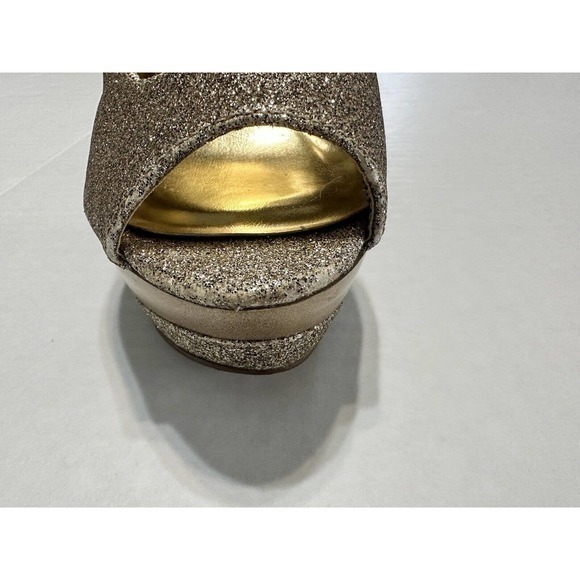 Dream pairs Women's‎ High Heel stileto open toe Gold Glittery Size 8 - Picture 9 of 13